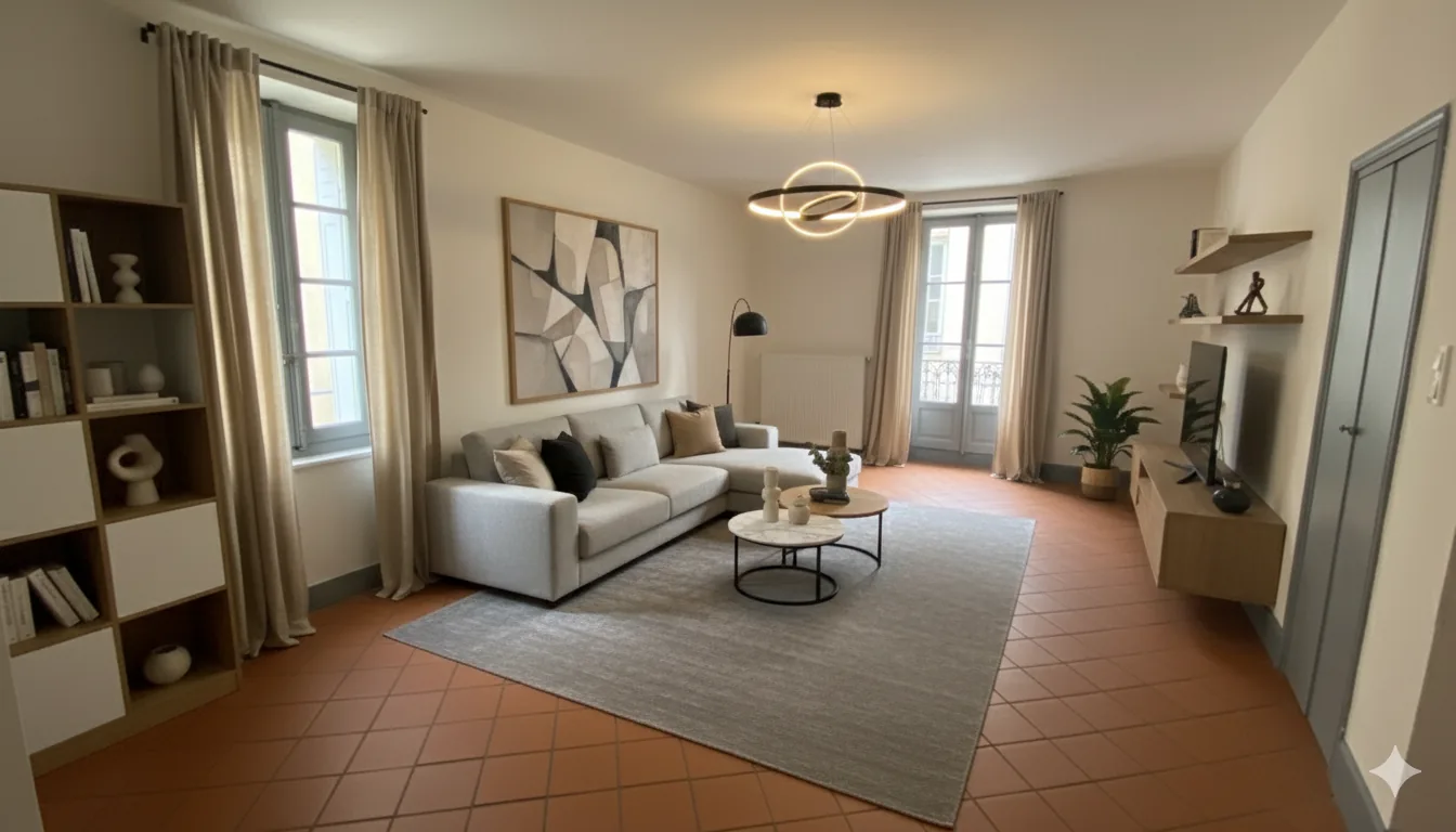 Projection après travaux d'un logement du 10 rue Mairan à Béziers — simulation non contractuelle