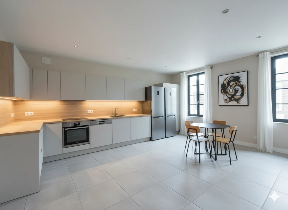 Projection après travaux d'un logement du 14-16 rue Saint Jean à Boulogne-Sur-Mer — simulation non contractuelle