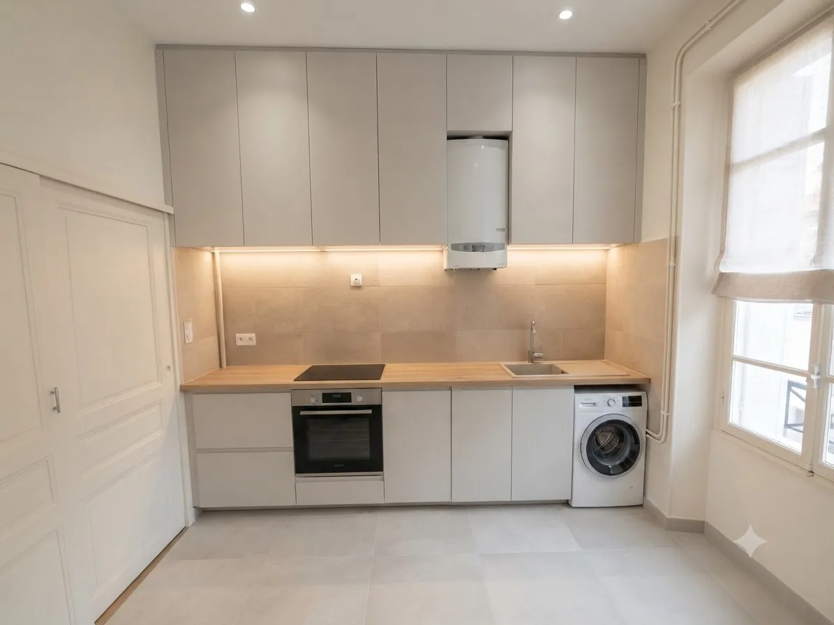 Projection après travaux d'un logement du 3 bis rue Saint Nicolas à Montereau-Fault-Yonne — simulation non contractuelle