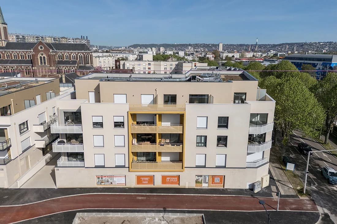 La résidence vue du ciel, au cœur de Sotteville-lès-Rouen
