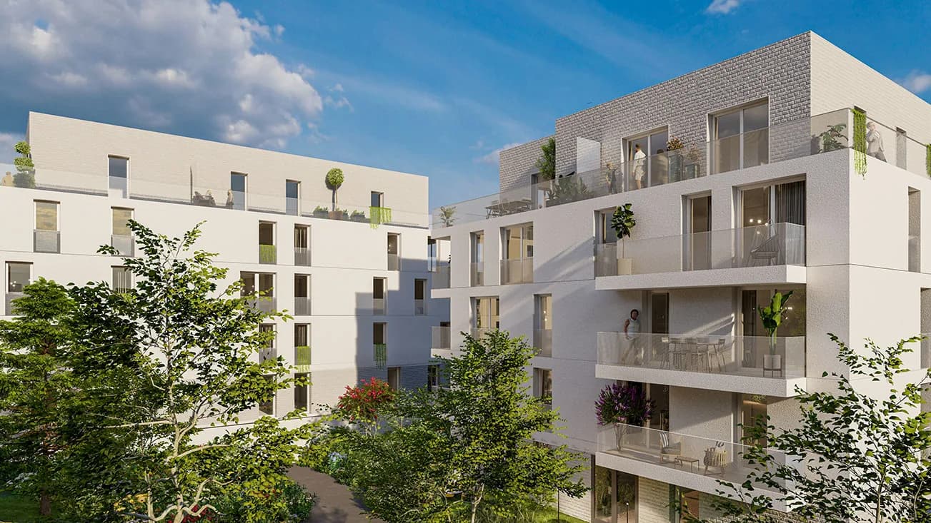 Les bâtiments autour des jardins